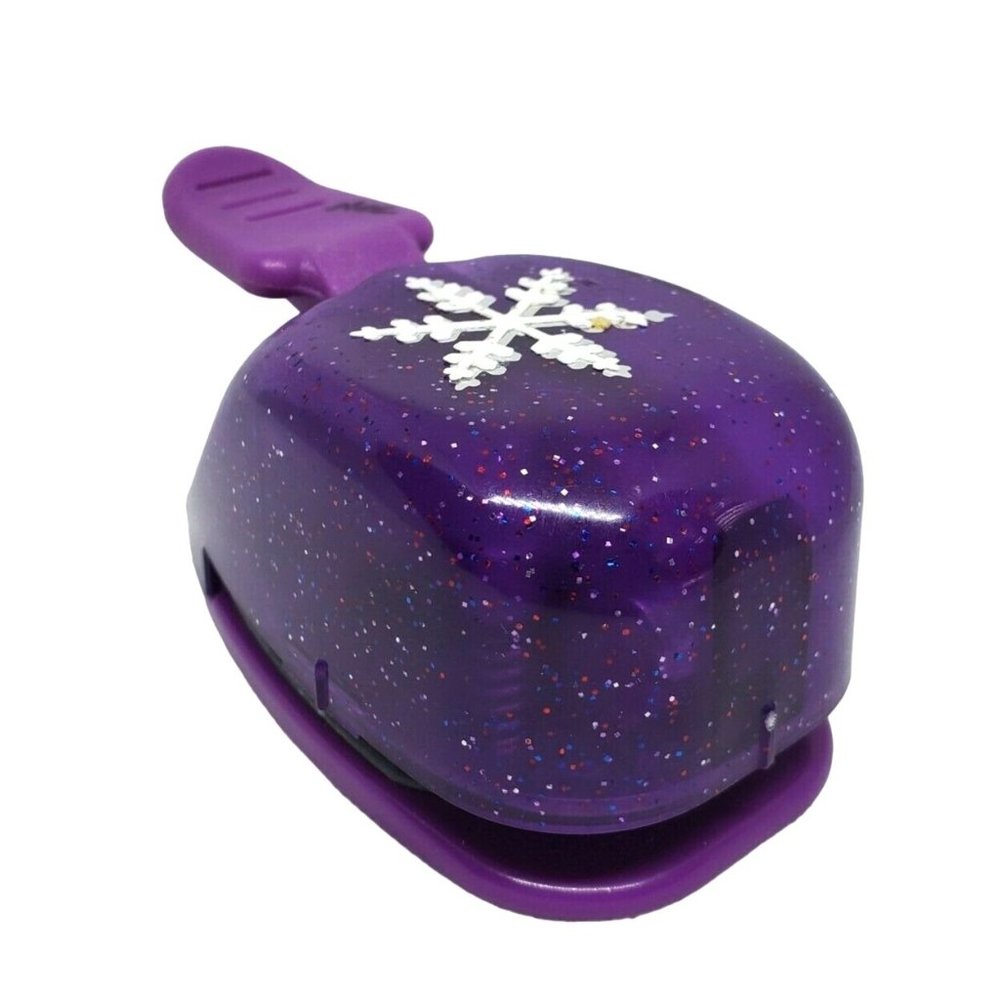 Purple Glitter EK Success Snowflake Pop Up Craft Paper Shaper Scrapbooking